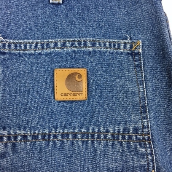 CARHARTT Carpenter Jeans Original Dungaree Fit Painter Denim Cargo Size 34 x 34 - Picture 7 of 9
